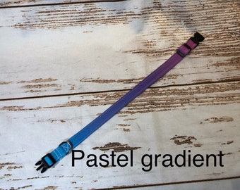 Pastel Gradient standard adjustable dog collar or martingale collar