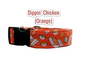 Chicken Nugget dog collar, funny dog collar, food dog collar, girl dog collar, boy dog collar, handmade dog collar, custom collar, washable