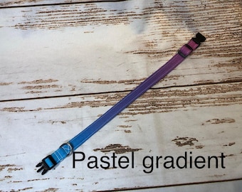 Pastel Gradient standard adjustable dog collar or martingale collar