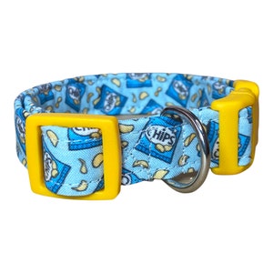 Potato Chip Fabric Dog Collar: Handmade Adjustable Pet Collar, funny dog collar, side release, washable, adjustable bild 4