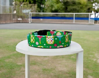 Pickleball Lover Dog Collar: Handmade Adjustable Washable Fabric Pet Collar