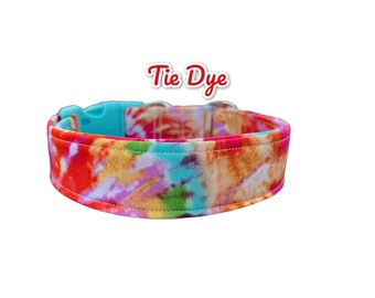 Tie dye dog collar, girl dog collar, boy dog collar, adjustable dog collar, handmade dog collar, custom dog collar, washable, cat collar