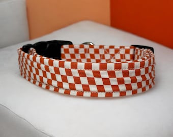 Retro checkered dog collar, dog collar, handmade side release dog collar, funny dog collar, custom dog collar, washable adjustable collar