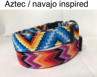 Navajo inspired prints dog collar, adjustable collar, side release collar, washable collar, Aztec inspired, girl collar, boy collar, dog