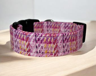 Pink plaid dog collar, dog collars, handmade side release dog collar, funny dog collar, custom dog collar, washable adjustable dog collar