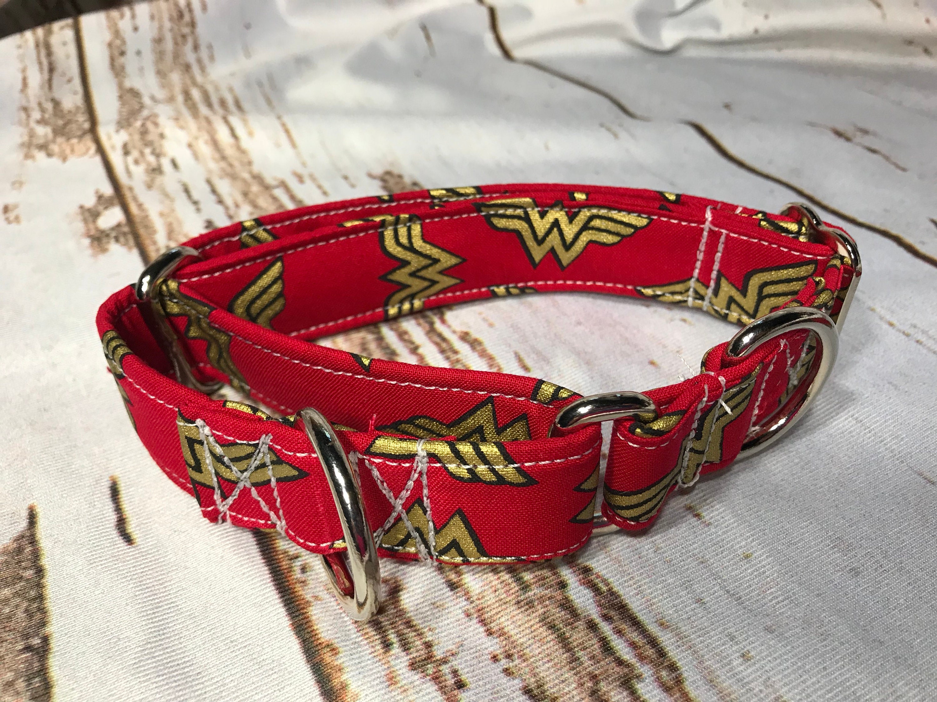 Dog Collar girl dog collar red dog collar gold adjustable Etsy