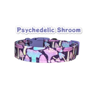 Funny Mushroom Dog Collar: Adjustable Side Release, Washable
