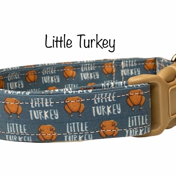 Turkey dog collar, little turkey, food dog collar, dog collar, funny dog collar, blue dog collar, eco friendly, washable, adjustable collar