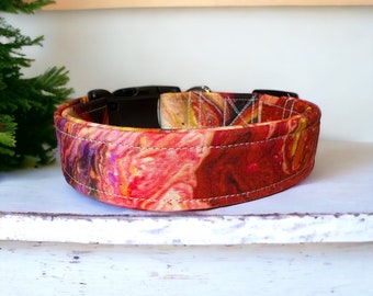 Dog collar, dog collar girl, side release collar, paint pour dog collar, cute dog collar, designer dog collar, washable, adjustable collar