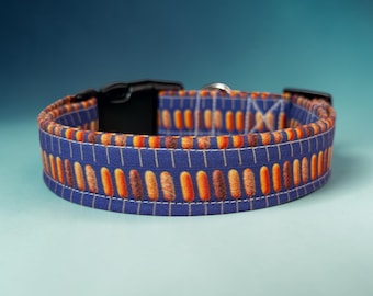 Corn dog Dog handmade funny food dog Collar: adjustable side release, washable cotton fabric, webbing core, customizable hardware color