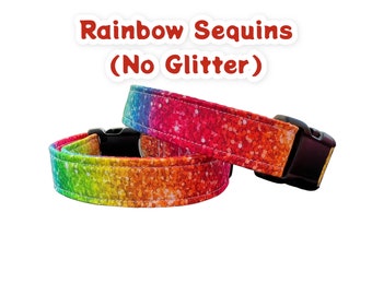 Rainbow dog collar, girl dog collar, boy dog collar, pride dog collar, handmade dog collar, custom dog collar, washable side release collar