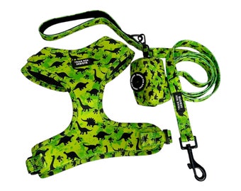 Dinosaur Dog Harness: Soft Neoprene, Adjustable Fit