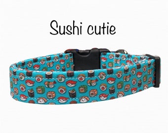 Dog Collar, sushi dog collar, funny dog collar dog collar boy, dog collar girl, food dog collar, adjustable, sushi, Kawaii, sushi cat collar