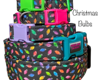 Christmas Dog collar, Christmas Light collar, side release collar, dog collar, cat collar, adjustable collar, washable collar, fabric collar
