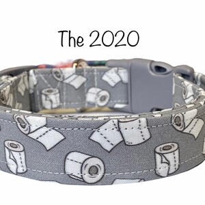 Toilet Paper Dog Collar: Funny Gray TP Print Collar