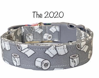 Toilet paper dog collar, dog collar, funny dog collar, gray dog collar, TP dog collar, TP collar, cat collar, eco friendly collar, unisex
