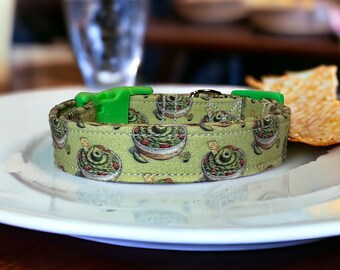 Guacamole extra dog collar, food dog collar, funny dog collar, dog collar girl, dog collar boy, side release collar, fabric dog collar