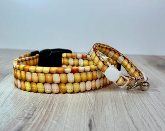 Corn dog collar, boy dog collar, girl dog collar, handmade side release collar, washable fabric dog collar, fall dog collar, harvest collar