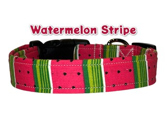 Watermelon dog collar, dog collar boy, dog collar girl, side release collar, washable fabric dog collar, watermelon cat collar, food collar