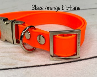 Biothane dog collar, dog collar orange, dog collar, buckle dog collar, waterproof collar, Adjustable Biothane Dog Collar, rose gold hardware