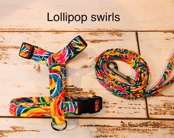 Dog harness, Harness and leash, step in harness, standard harness, dog halter, dog harness set, dog halter, cute dog harness, lollipops