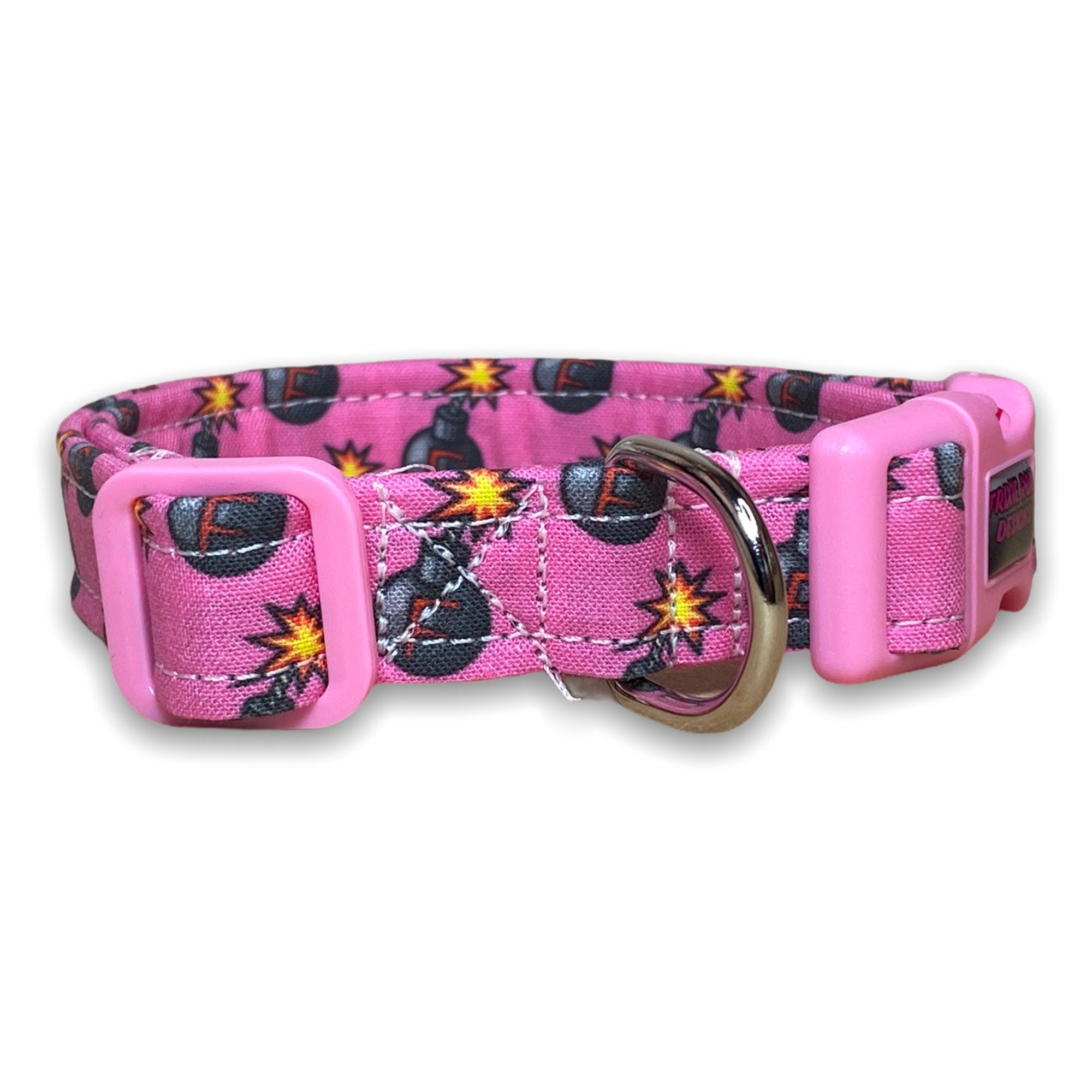 F Bomb dog collar, funny dog collar, obscene dog collar, washable, adjustable, side release