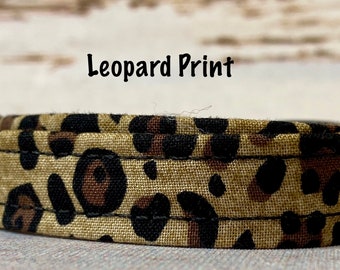 Leopard print dog collar, girl dog collar, side release adjustable collar, fabric dog collar, cheetah print pet collar, cheetah print