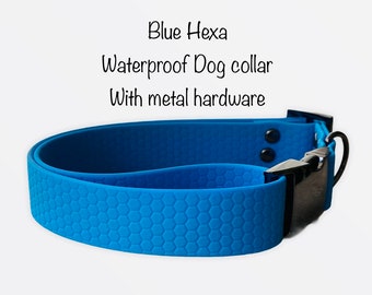 Waterproof dog collar, dog collar, blue dog collar, buckle dog collar, waterproof dog collar, Adjustable pvc Dog Collar, Hexa