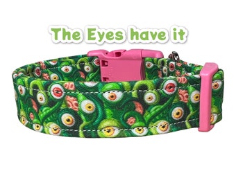 Funny dog collar, alien dog collar, Sci-fi dog collar, eyeball dog collar, cat collar, collar for dogs, girl collar, boy collar, alien eyes