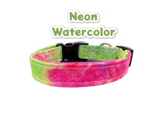 Neon water dog collar, girl dog collar, boy dog collar, adjustable dog collar, handmade dog collar, custom dog collar, washable, cat collar