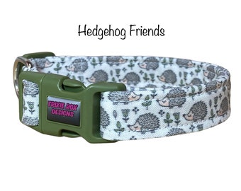 Hedgehog dog collar, dog collar, cat collar, hedgehogs, eco friendly collar, washable, adjustable, funny dog collar, cute dog collar, unisex