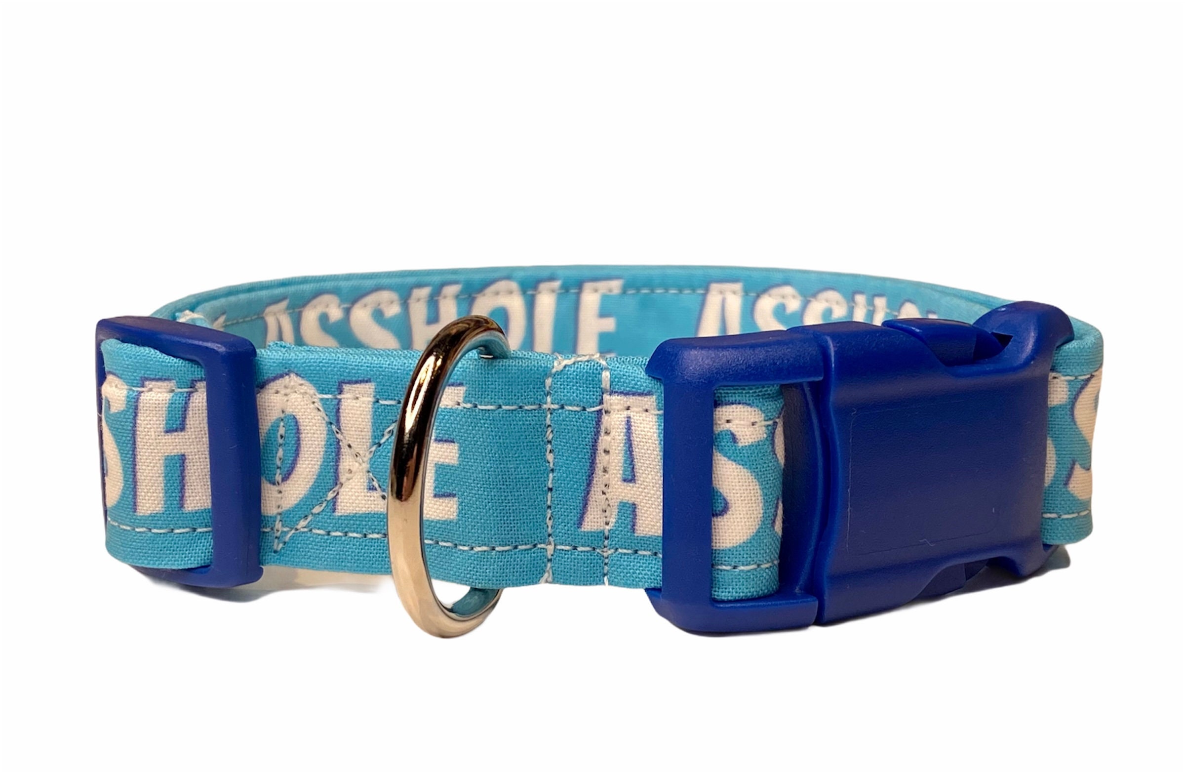 Asshole Dog collar, dog collar, obscene dog collar, funny dog collar, blue dog  collar, dog collar boy, asshole, wide dog collar, adjustable