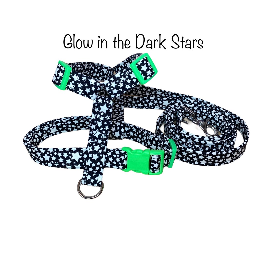 Glow in the dark dog harness and leash set glow in the dark Etsy España