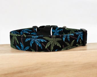Palm Tree dog collar, funny dog collar, handmade side release dog collar, girl dog collar, boy dog collar, custom adjustable dog collar
