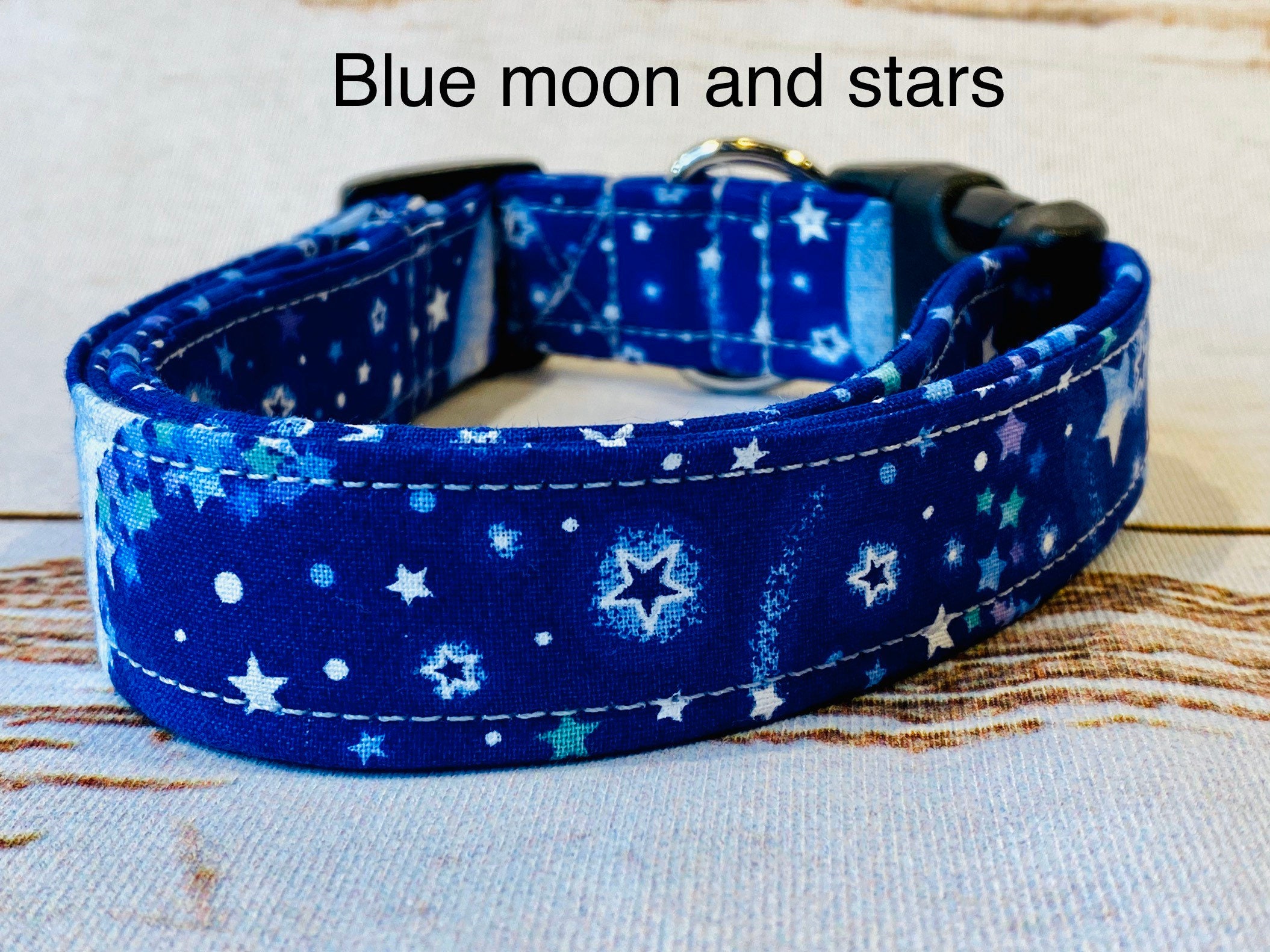 Stars and moon dog collar celestial dog collar adjustable Etsy