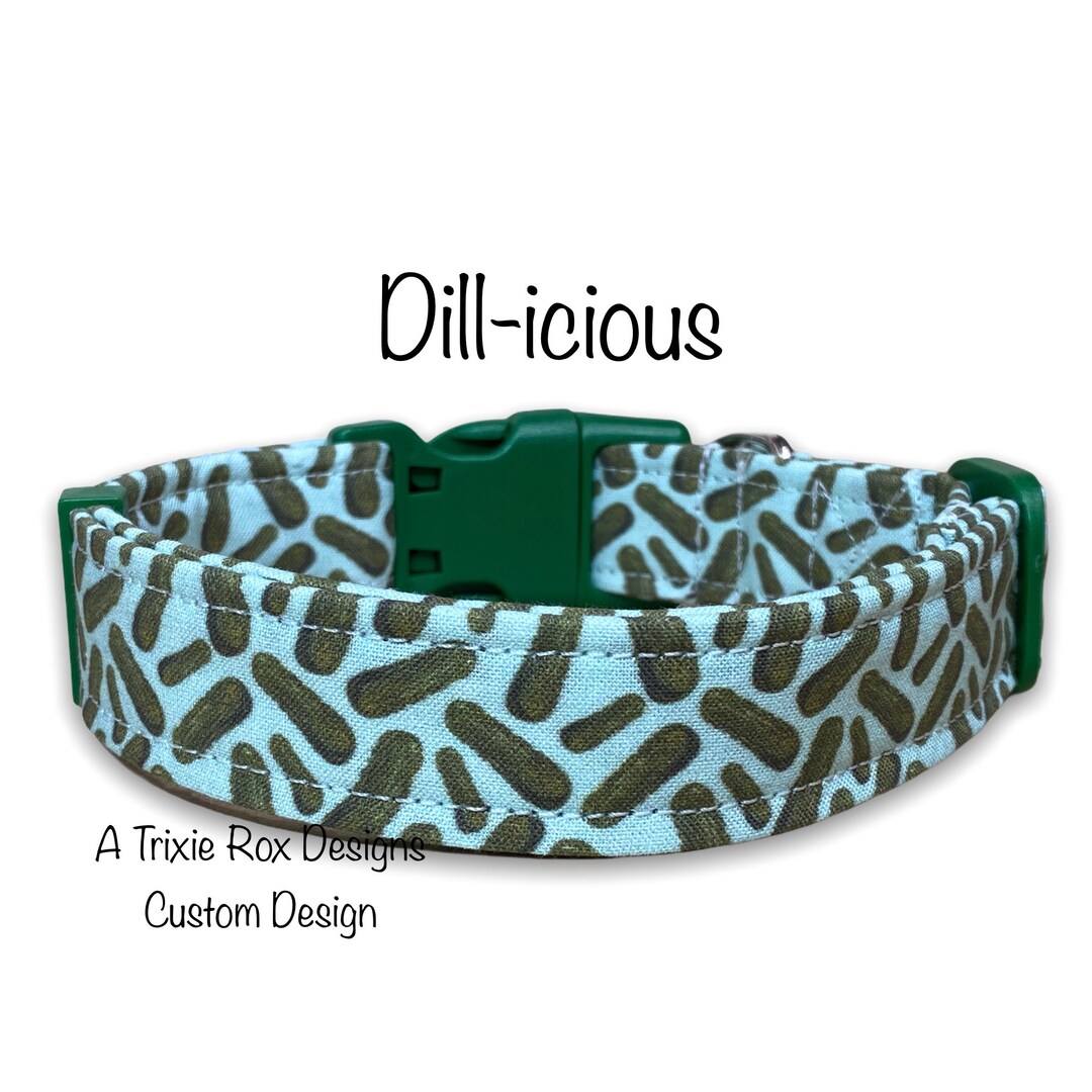 Pickle Dog Collar, Funny Dog Collar, Food Dog Collar, Pickle Lover, Green, Blue, Cat Collar