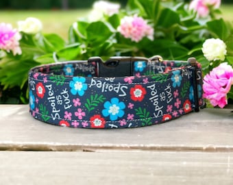 Spoiled as fuck dog collar, Funny dog collar, cuss word dog collar, wide dog collar, side release, adjustable, washable, fabric dog collar