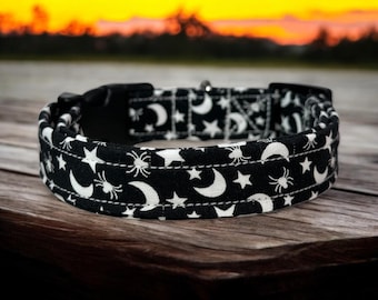 Halloween dog collar, dog collar, handmade side release dog collar, funny dog collar, custom dog collar, washable adjustable dog collar