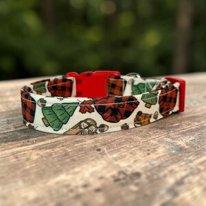 Handmade Dog Collar, Funny Lumber Jack Design with Adjustable Side Release Buckle