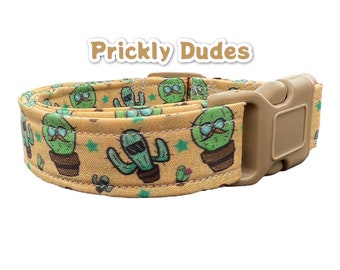 Cactus dog collar, funny dog collar, custom dog collar, handmade dog collar, pet collar, boy dog collar, girl dog collar, adjustable collar