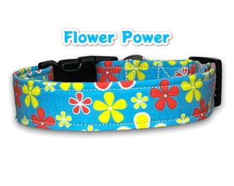 Floral dog collar, dog collar, dog collar girl, retro floral dog collar, side release adjustable collar, washable fabric dog collar,