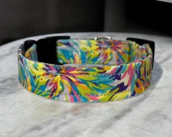 Colorful dog collar, funny dog collar, handmade side release dog collar, girl dog collar, boy dog collar, custom adjustable dog collar