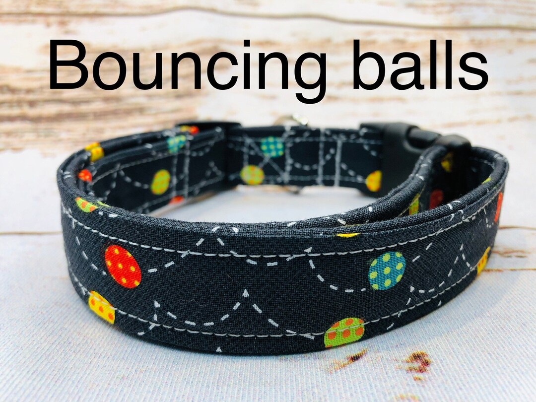 Ball Dog Collar Boy Dog Collar Handmade Dog Collar Side Etsy