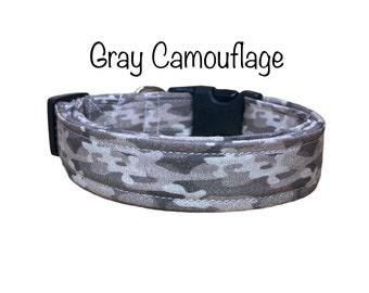 Gray dog collar, dog collar, boy dog collar, handmade dog collar, fabric dog collar, custom dog collar, side release, adjustable, washable