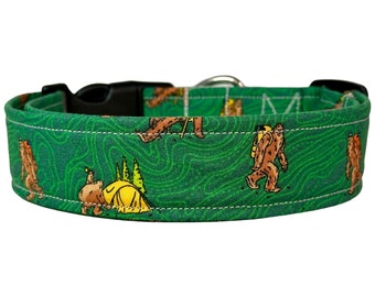 Big foot, dog collar, funny dog collar, sasquatch dog collar, Custom collar, adjustable washable, side release collar, handmade dog collar
