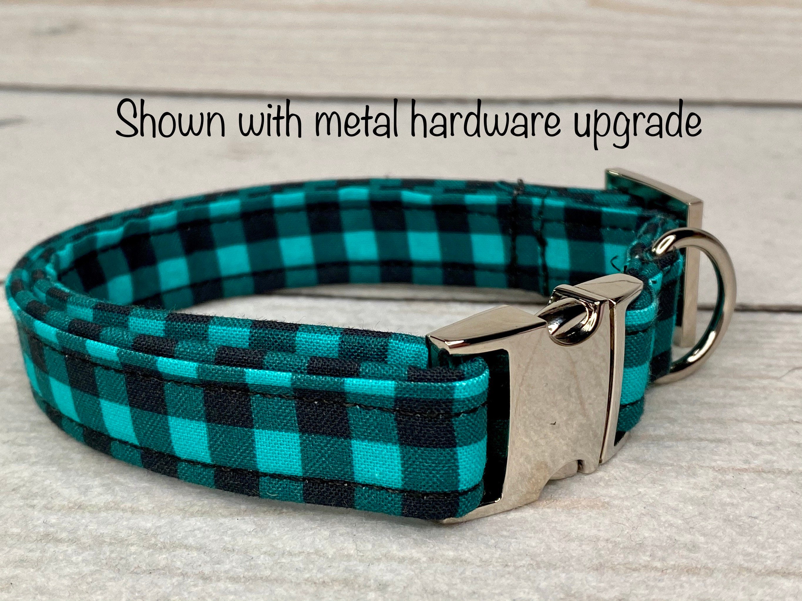 Washable Dog Collars
 Buffalo check dog collar teal and black buffalo check buffalo plaid