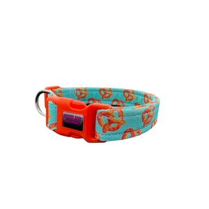 Pretzel dog collar, girl dog collar, boy dog collar, adjustable dog collar, handmade dog collar, custom dog collar, washable, fabric collar image 2