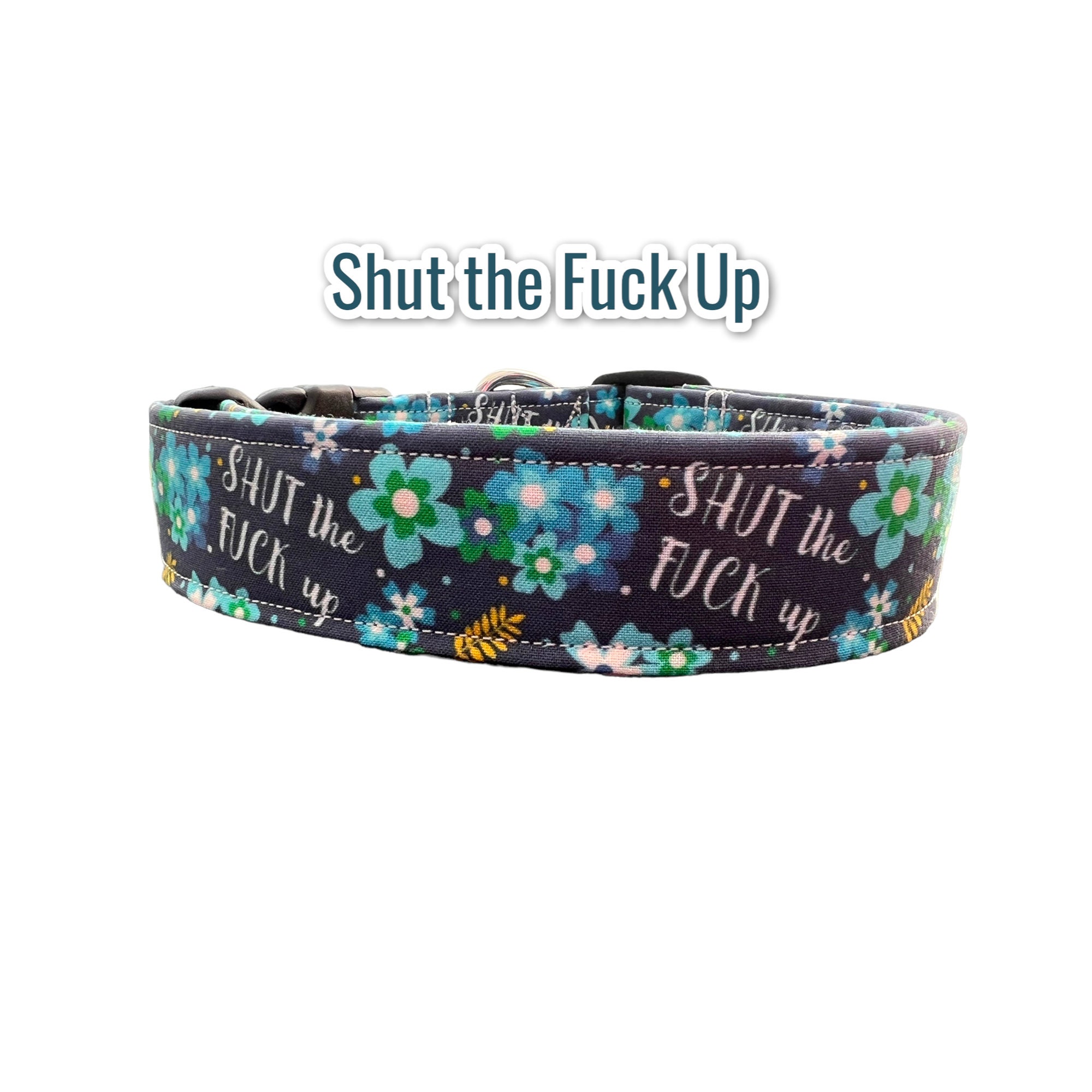 Funny Dog Collar Cuss Word Dog Collar Wide Dog Collar Side 