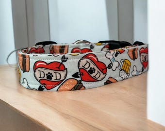 Dad Dog collar, Dog collar, handmade side release collar, girl dog collar, boy dog collar, custom collar, washable adjustable collar