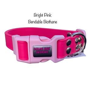 Waterproof Biothane Dog Collar: Hot Pink Adjustable Collar